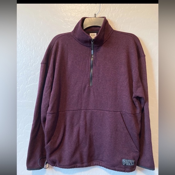 Victoria's Secret Sweaters - Victoria's Secret PINK Maroon Half-Zip Sweater